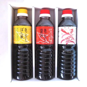 画像: 隠岐の島からの贈り物・あごだし醤油、ぽん酢、めんつゆセット