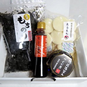 画像: お雑煮セット(まる餅、もち海苔、あごだし醤油、隠岐海苔入り佃煮)